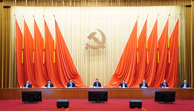 2月20日,党史学习教育动员大会在北京召开。中共中央总书记、国家主席、中央军委主席习近平出席会议并发表重要讲话。新华社记者 翟健岚 摄